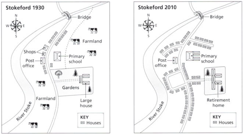 The maps below show the village of Stokeford in 1930 and The maps below show the village of Stokeford in 1930 and
